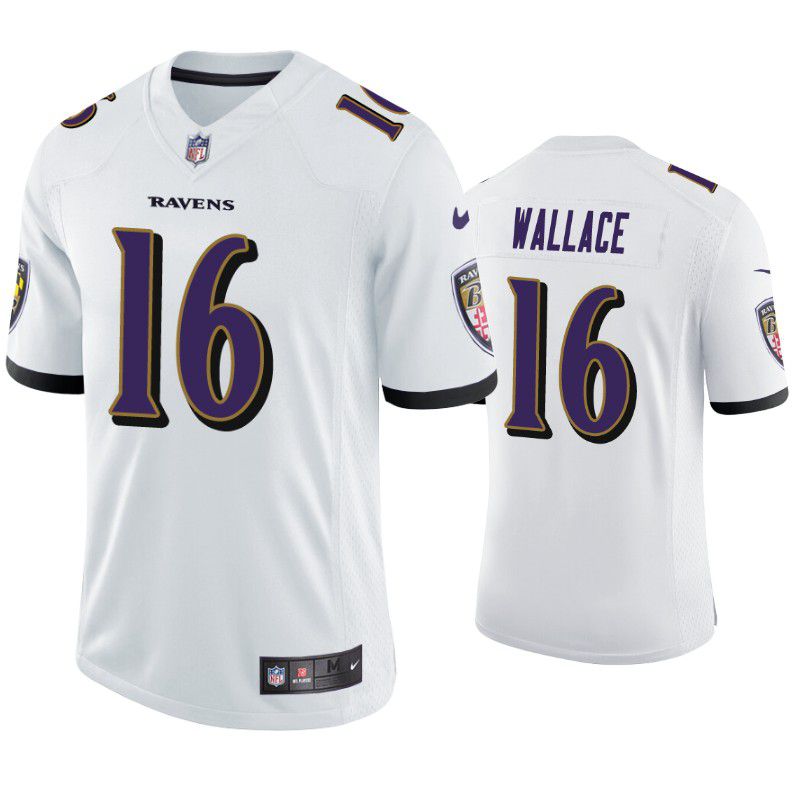 Men Baltimore Ravens 16 Tylan Wallace Nike White Game NFL Jersey